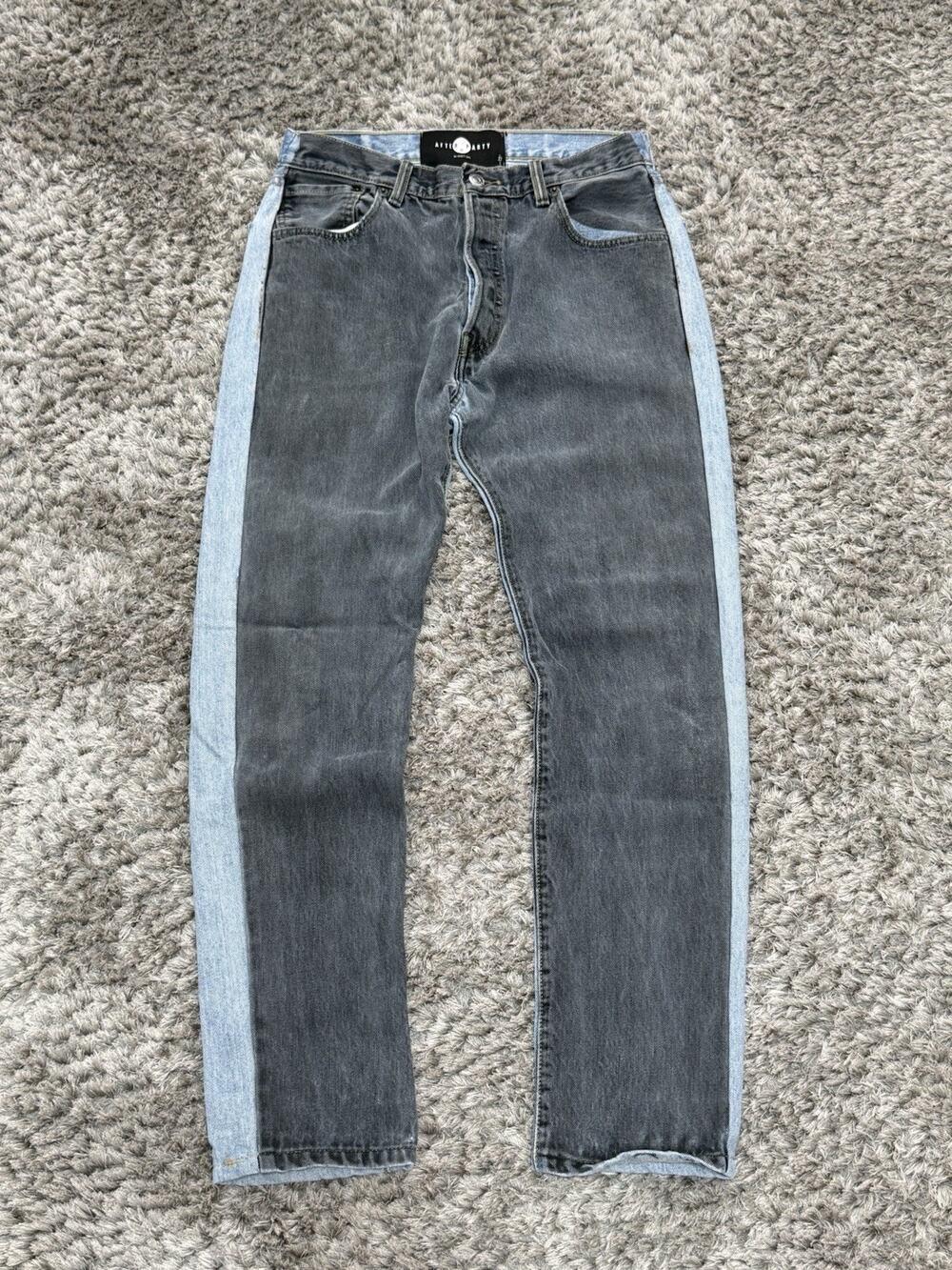 After Party Nasty Gal Levi’s Reworked Two Tone Jeans Size 27 Light Dark Y2K VTG